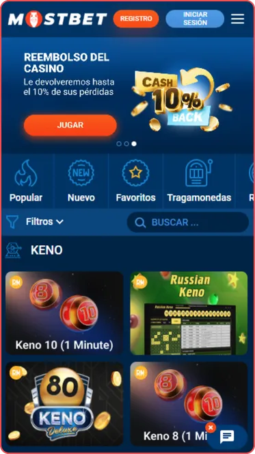 Lotería aplicación Mostbet Casino