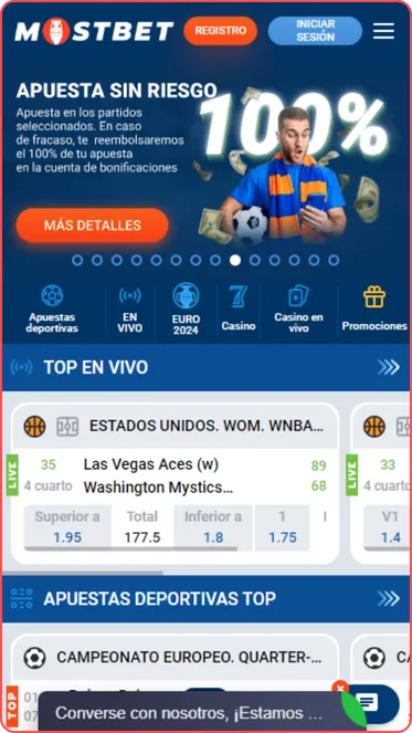 Aplicación de apuestas Mostbet