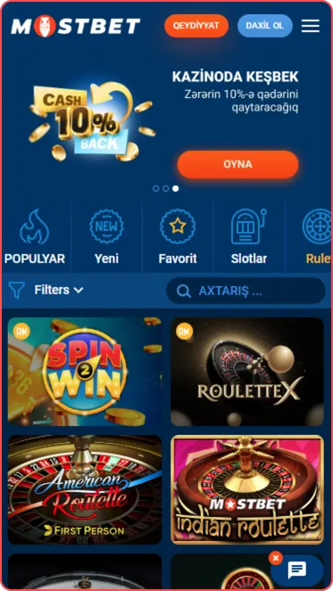 Mostbet Casino Proqramı Ruleti