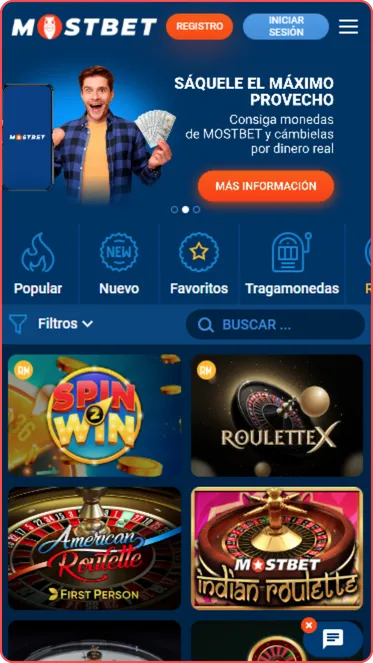 Ruleta aplicación Mostbet Casino