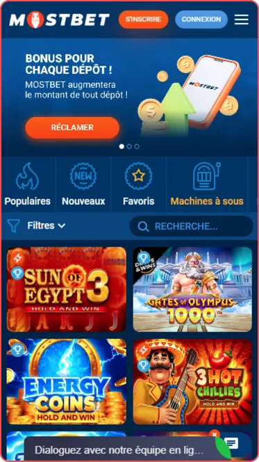 Machines l'application Mostbet Casino