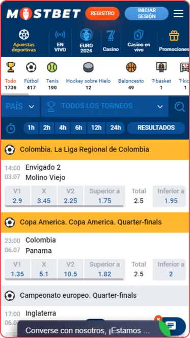 Aplicación apuestas deportivas Mostbet