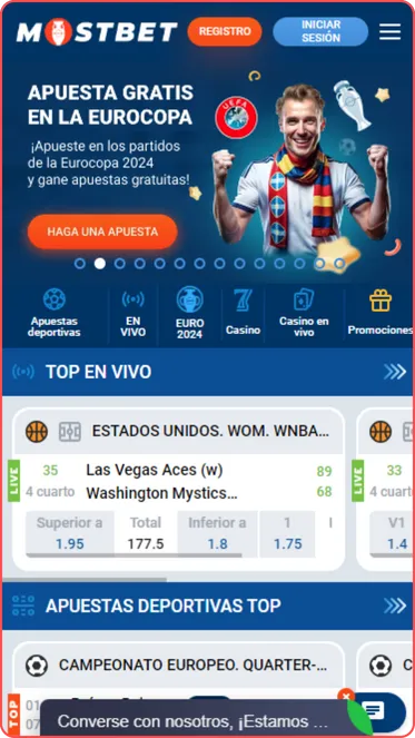 Aplicación apuestas Mostbet Euro