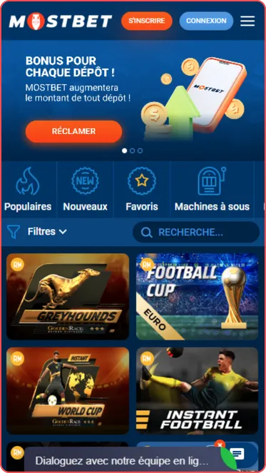 Application casino Mostbet direct